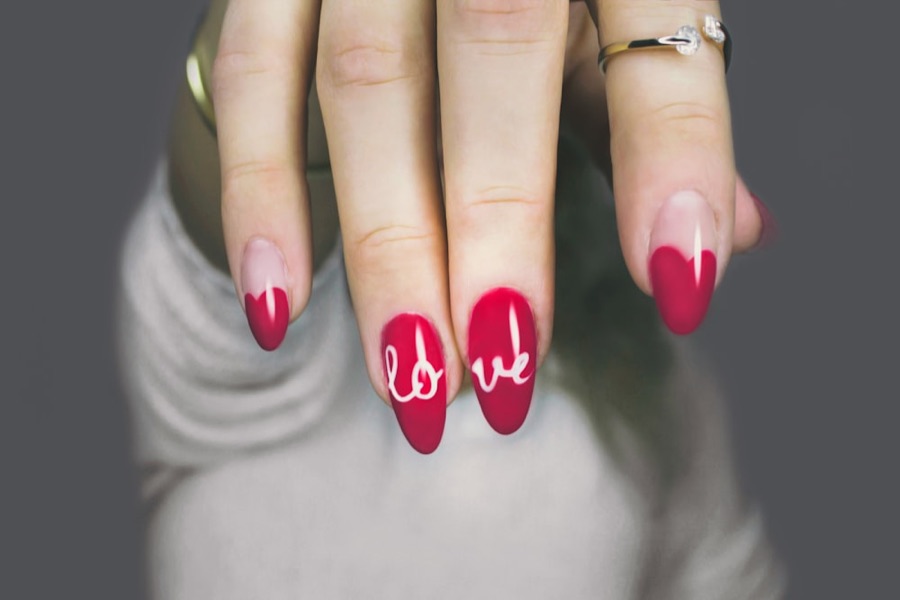 crystal heart nail art